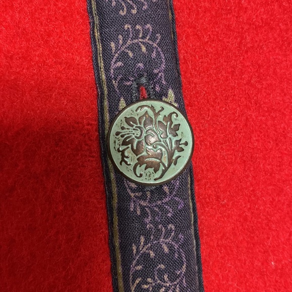 Vtg 80’s Suttles and Seawinds red boiled wool duffle coat! Print fabric trims M - Picture 12 of 17